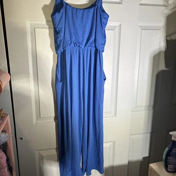 Gilli One Piece Cropped Wide Leg Jumper Sz Medium. Royal Blue - Picture 6 of 10